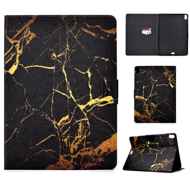 For iPad Pro 11 inch (2018) TPU Horizontal Flip Leather Case with Holder & Card Slot & Sleep / Wake-up Function(Black Gold)-garmade.com