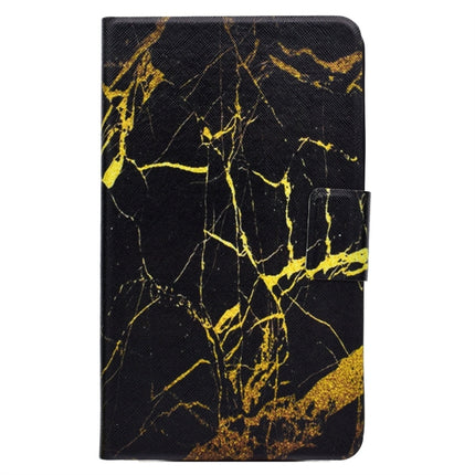 For Galaxy Tab A 7.0 (2016) T280 TPU Horizontal Flip Leather Case with Holder & Card Slot & Sleep / Wake-up Function(Black Gold)-garmade.com