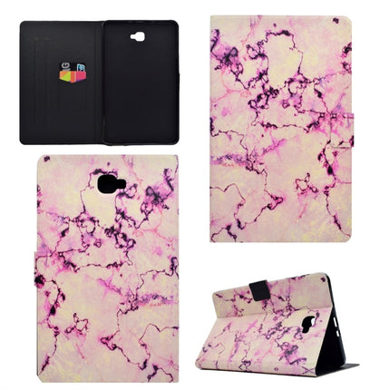 For Galaxy Tab A 10.1 (2016) T580 TPU Horizontal Flip Leather Case with Holder & Card Slot & Sleep / Wake-up Function(Pink Marble)-garmade.com