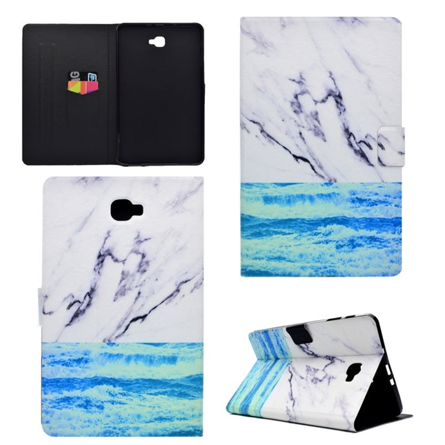 For Galaxy Tab A 10.1 (2016) T580 TPU Horizontal Flip Leather Case with Holder & Card Slot & Sleep / Wake-up Function(Ocean)-garmade.com