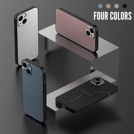 R-JUST RJ-52 3-Line Style Metal TPU Shockproof Protective Case For iPhone 13(Black)-garmade.com