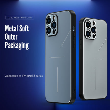 R-JUST RJ-52 3-Line Style Metal TPU Shockproof Protective Case For iPhone 13(Black)-garmade.com