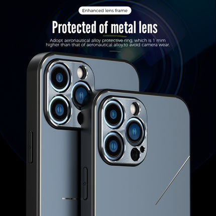 R-JUST RJ-52 3-Line Style Metal TPU Shockproof Protective Case For iPhone 13(Silver)-garmade.com