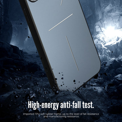 R-JUST RJ-52 3-Line Style Metal TPU Shockproof Protective Case For iPhone 13(Blue)-garmade.com