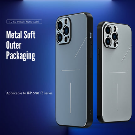 R-JUST RJ-52 3-Line Style Metal TPU Shockproof Protective Case For iPhone 13 Pro(Black)-garmade.com