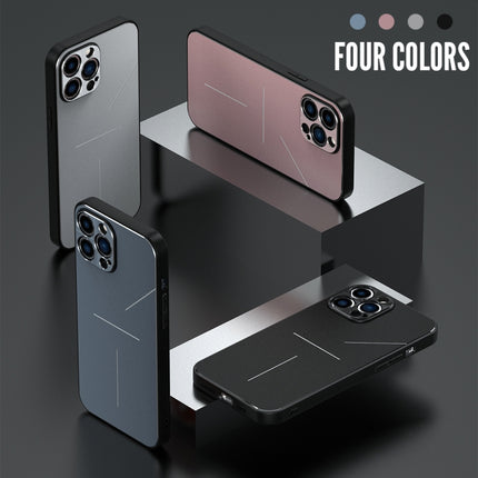 R-JUST RJ-52 3-Line Style Metal TPU Shockproof Protective Case For iPhone 13 Pro(Silver)-garmade.com