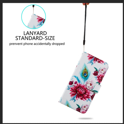Painted Pattern Horizontal Flip Leather Case with Holder & Card Slots & Photo Frame For iPhone 13(Peacock Flower)-garmade.com
