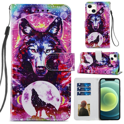 Painted Pattern Horizontal Flip Leather Case with Holder & Card Slots & Photo Frame For iPhone 13 Mini(Wolf Totem)-garmade.com