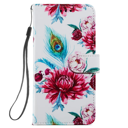 Painted Pattern Horizontal Flip Leather Case with Holder & Card Slots & Photo Frame For iPhone 13 Mini(Peacock Flower)-garmade.com