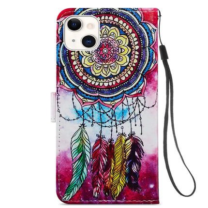 Painted Pattern Horizontal Flip Leather Case with Holder & Card Slots & Photo Frame For iPhone 13 Mini(Dreamcatcher)-garmade.com