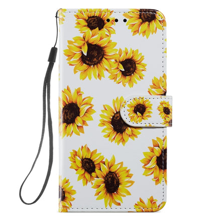 Painted Pattern Horizontal Flip Leather Case with Holder & Card Slots & Photo Frame For iPhone 13 Mini(Sunflower)-garmade.com