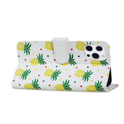 Painted Pattern Horizontal Flip Leather Case with Holder & Card Slots & Photo Frame For iPhone 13 Pro(Pineapple)-garmade.com