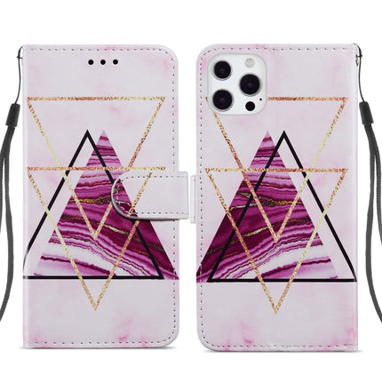 Painted Pattern Horizontal Flip Leather Case with Holder & Card Slots & Photo Frame For iPhone 13 Pro(Three-color Marble)-garmade.com