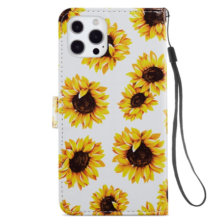 Painted Pattern Horizontal Flip Leather Case with Holder & Card Slots & Photo Frame For iPhone 13 Pro(Sunflower)-garmade.com