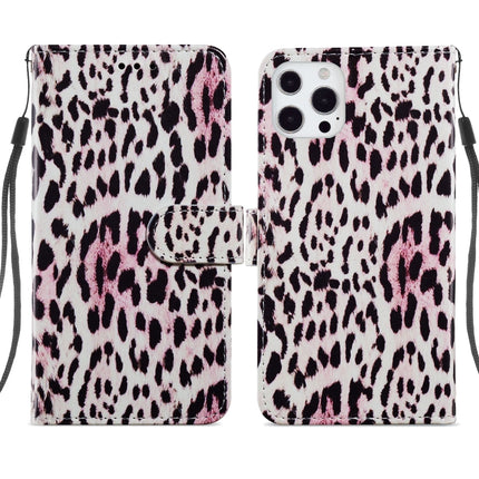 Painted Pattern Horizontal Flip Leather Case with Holder & Card Slots & Photo Frame For iPhone 13 Pro(Leopard)-garmade.com