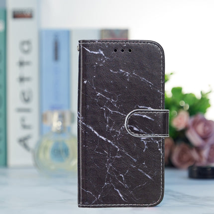 Horizontal Flip Leather Case with Holder For iPhone 13(Black Marble)-garmade.com