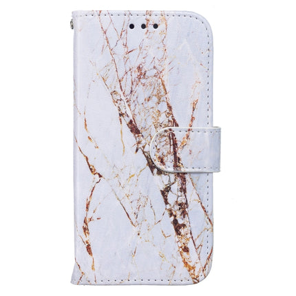 Horizontal Flip Leather Case with Holder For iPhone 13(White Marble)-garmade.com