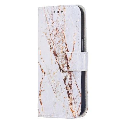 Horizontal Flip Leather Case with Holder For iPhone 13 Mini(White Marble)-garmade.com