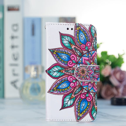 Horizontal Flip Leather Case with Holder & Card Slots & Photo Frame & Wallet For iPhone 13(Half Flower)-garmade.com