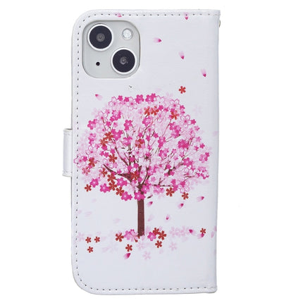 Horizontal Flip Leather Case with Holder & Card Slots & Photo Frame & Wallet For iPhone 13(Pink Tree)-garmade.com