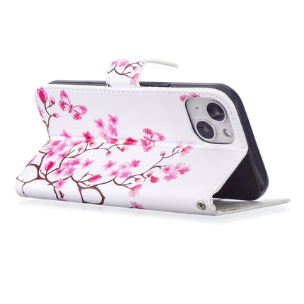 Horizontal Flip Leather Case with Holder & Card Slots & Photo Frame & Wallet For iPhone 13(Butterfly Love Flower)-garmade.com