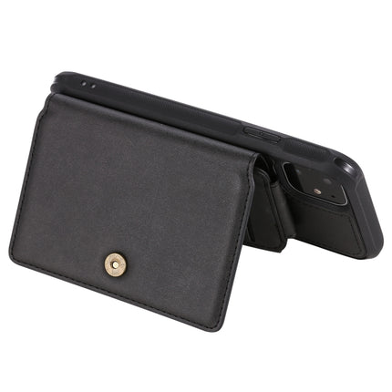 For iPhone 11 Buckle Zipper Shockproof Protective Case with Holder & Card Slots & Wallet & Lanyard & Photos Frames(Black)-garmade.com