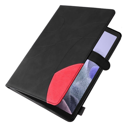 For Samsung Galaxy Tab A7 Lite T225/T220 Dual-color Splicing Horizontal Flip PU Leather Case with Holder & Card Slots(Black)-garmade.com