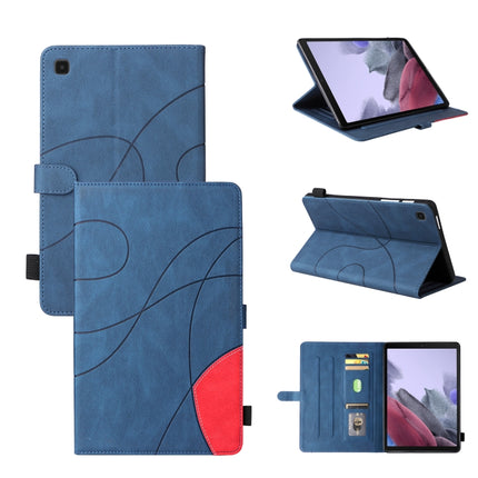 For Samsung Galaxy Tab A7 Lite T225/T220 Dual-color Splicing Horizontal Flip PU Leather Case with Holder & Card Slots(Blue)-garmade.com