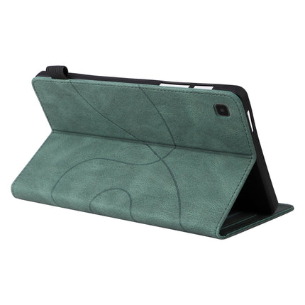 For Samsung Galaxy Tab A7 Lite T225/T220 Dual-color Splicing Horizontal Flip PU Leather Case with Holder & Card Slots(Green)-garmade.com