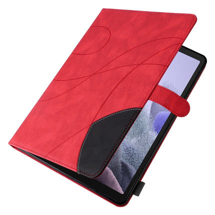 For Samsung Galaxy Tab A7 Lite T225/T220 Dual-color Splicing Horizontal Flip PU Leather Case with Holder & Card Slots(Red)-garmade.com