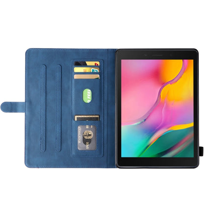For Samsung Galaxy Tab A 8.0 (2019) T295 Dual-color Splicing Horizontal Flip PU Leather Case with Holder & Card Slots(Blue)-garmade.com