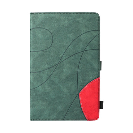 For Samsung Galaxy Tab A 8.0 (2019) T295 Dual-color Splicing Horizontal Flip PU Leather Case with Holder & Card Slots(Green)-garmade.com