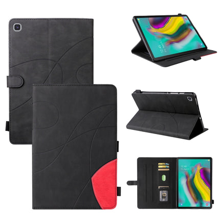 For Samsung Galaxy Tab S5e T720 Dual-color Splicing Horizontal Flip PU Leather Case with Holder & Card Slots & Sleep / Wake-up Function(Black)-garmade.com