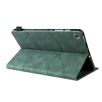For Samsung Galaxy Tab S5e T720 Dual-color Splicing Horizontal Flip PU Leather Case with Holder & Card Slots & Sleep / Wake-up Function(Green)-garmade.com