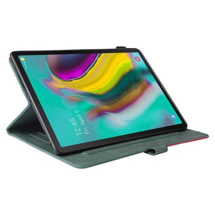 For Samsung Galaxy Tab S5e T720 Dual-color Splicing Horizontal Flip PU Leather Case with Holder & Card Slots & Sleep / Wake-up Function(Green)-garmade.com