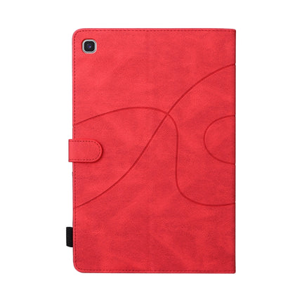 For Samsung Galaxy Tab S5e T720 Dual-color Splicing Horizontal Flip PU Leather Case with Holder & Card Slots & Sleep / Wake-up Function(Red)-garmade.com