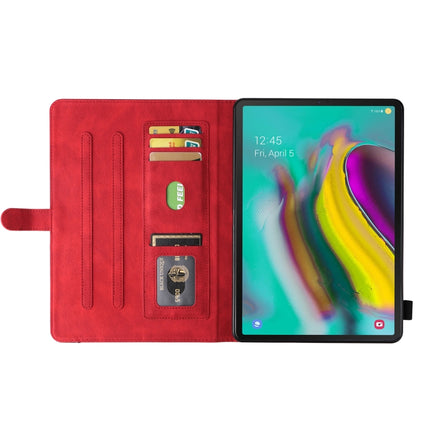 For Samsung Galaxy Tab S5e T720 Dual-color Splicing Horizontal Flip PU Leather Case with Holder & Card Slots & Sleep / Wake-up Function(Red)-garmade.com