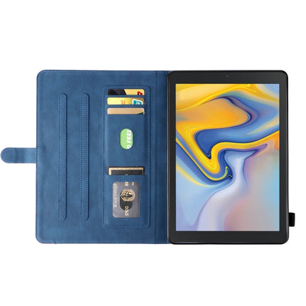 For Samsung Galaxy Tab A 8.0 (2018) T387 Dual-color Splicing Horizontal Flip PU Leather Case with Holder & Card Slots(Blue)-garmade.com