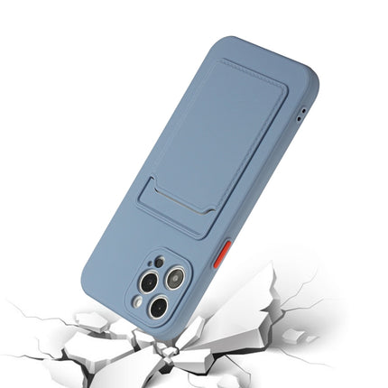 Card Slot Design Shockproof TPU Protective Case For iPhone 13 Pro(Gray)-garmade.com