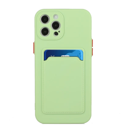 Card Slot Design Shockproof TPU Protective Case For iPhone 13 Pro(Green)-garmade.com