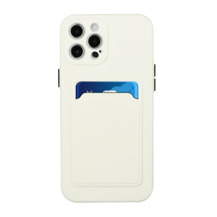 Card Slot Design Shockproof TPU Protective Case For iPhone 13 Pro(White)-garmade.com