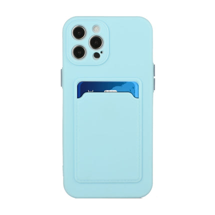 Card Slot Design Shockproof TPU Protective Case For iPhone 13 Pro(Sky Blue)-garmade.com