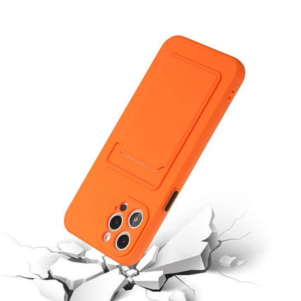 Card Slot Design Shockproof TPU Protective Case For iPhone 13 Pro(Orange)-garmade.com