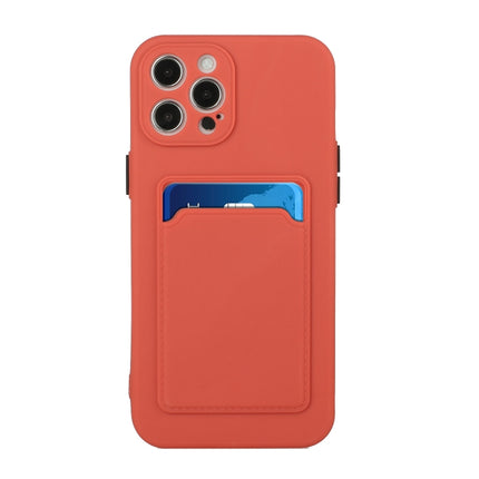 Card Slot Design Shockproof TPU Protective Case For iPhone 13 Pro(Plum Red)-garmade.com