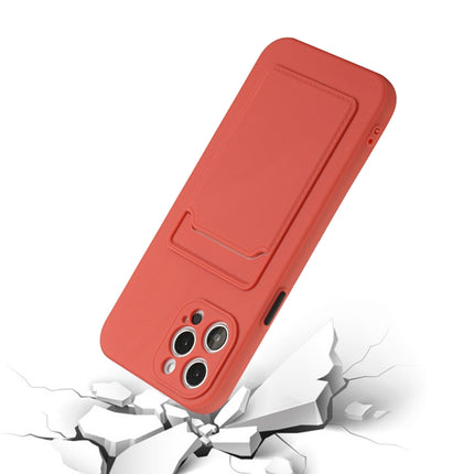 Card Slot Design Shockproof TPU Protective Case For iPhone 13 Pro(Plum Red)-garmade.com