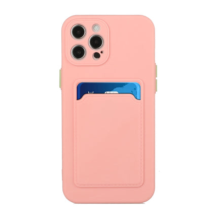 Card Slot Design Shockproof TPU Protective Case For iPhone 13 Pro(Pink)-garmade.com