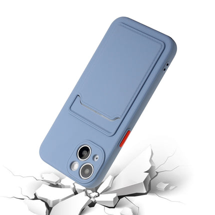 Card Slot Design Shockproof TPU Protective Case For iPhone 13(Gray)-garmade.com