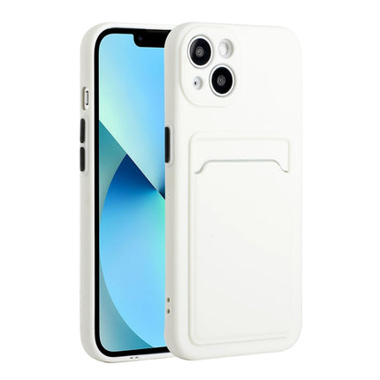 Card Slot Design Shockproof TPU Protective Case For iPhone 13(White)-garmade.com