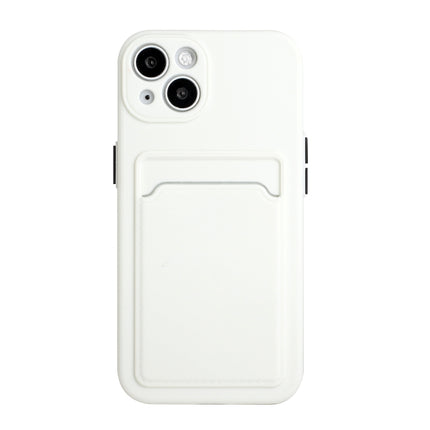 Card Slot Design Shockproof TPU Protective Case For iPhone 13(White)-garmade.com