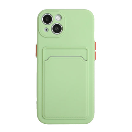 Card Slot Design Shockproof TPU Protective Case For iPhone 13 mini(Green)-garmade.com